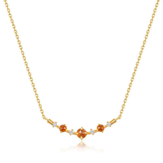 Mandarin Garnet Pendant Spiritual Chain Necklace