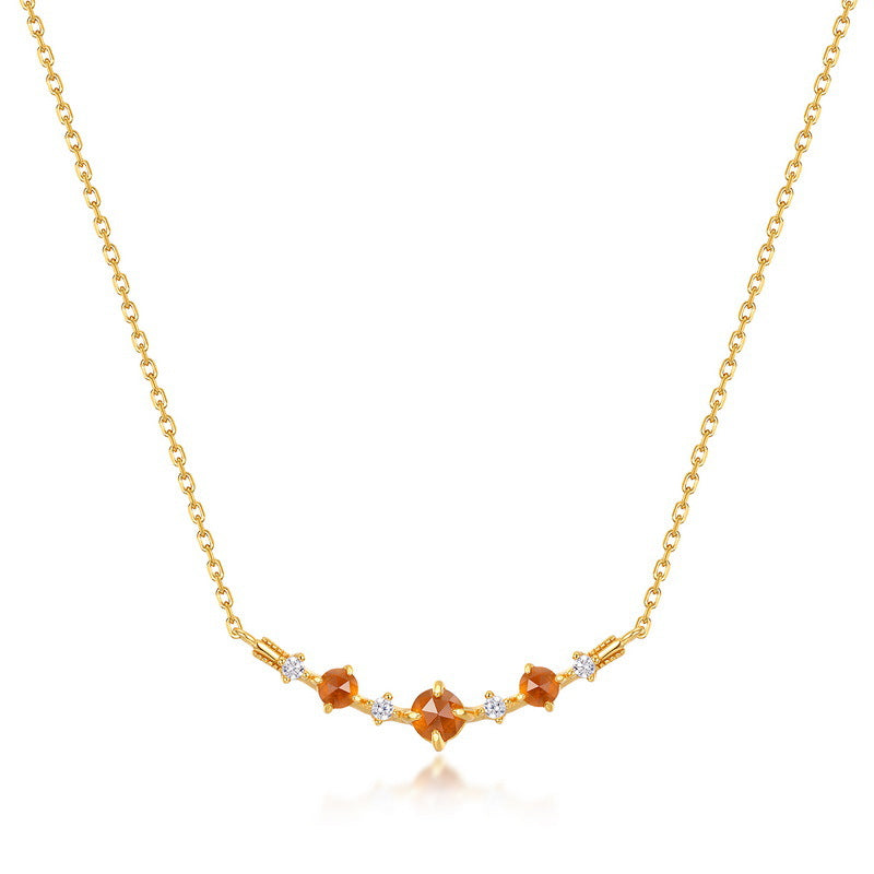 Mandarin Garnet Pendant Spiritual Chain Necklace