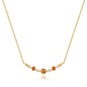 Mandarin Garnet Pendant Spiritual Chain Necklace
