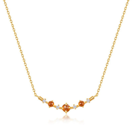 Mandarin Garnet Pendant Spiritual Chain Necklace