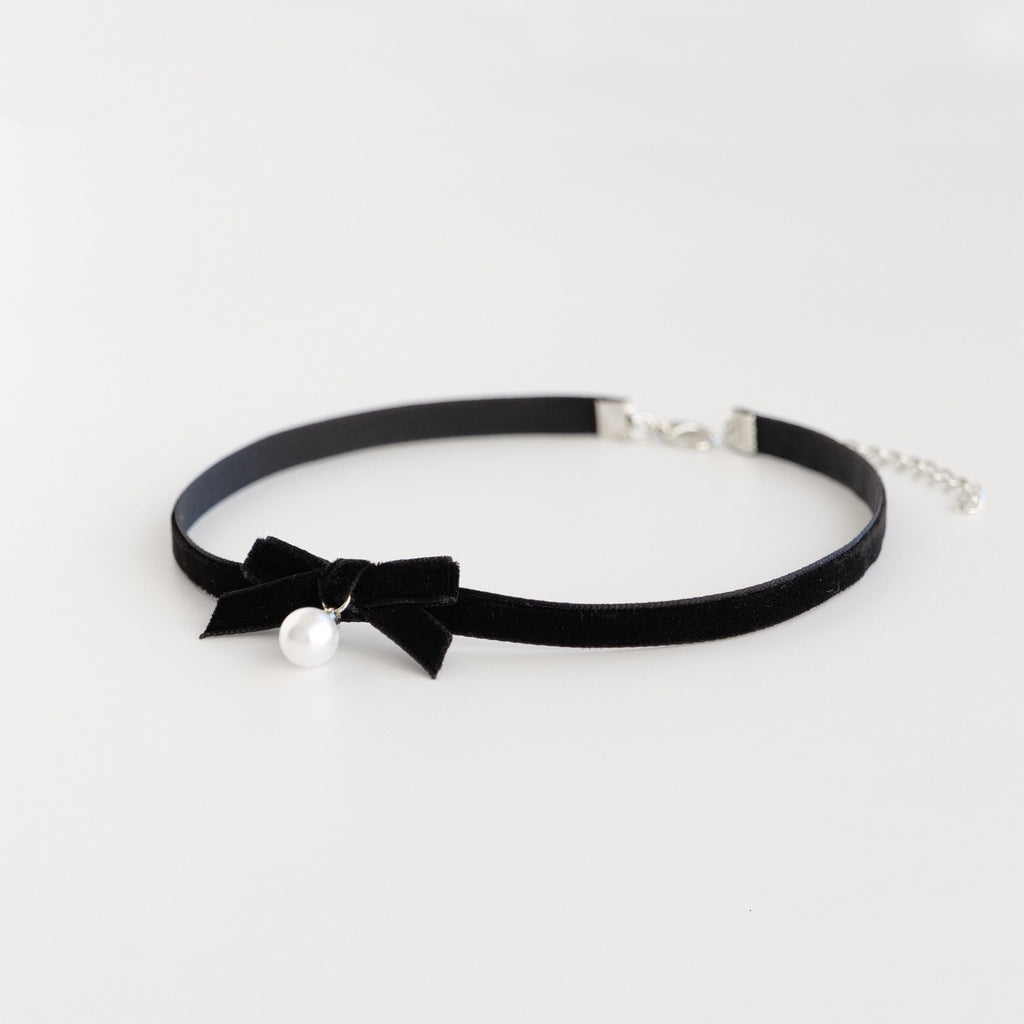 Christmas Bow Tie Choker Necklace Festive Jewelry 