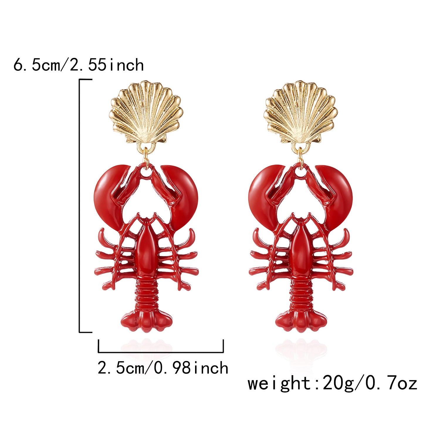 Coastal Summer Lobster Oversize Earrings