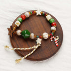 Woven Beaded Christmas Charm Bracelet