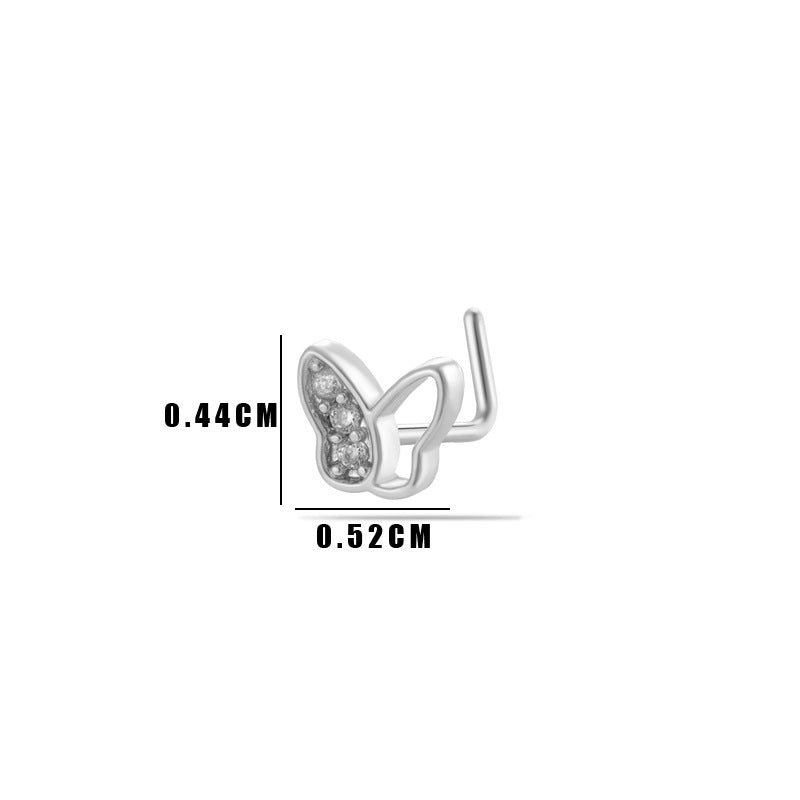 Little Bow Flower L Shape Nose Ring
