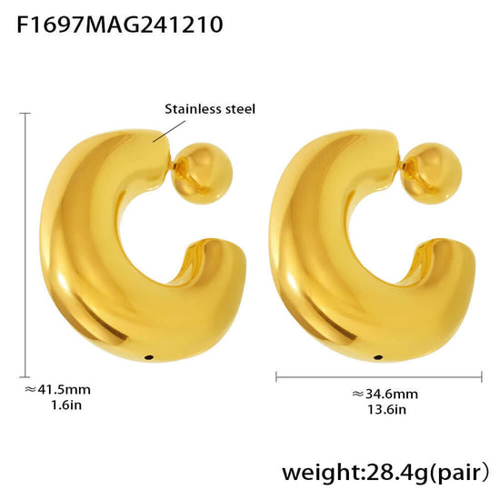 Two Way Chunky Fat Hoop Earrings