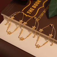 Floral Bead Bracelet Gold