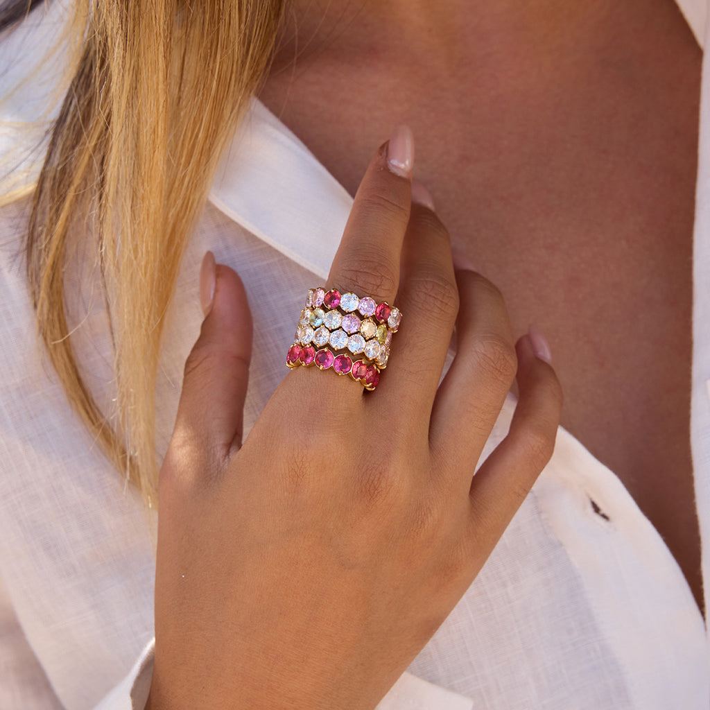 Colorful Dainty Zircon Index Ring