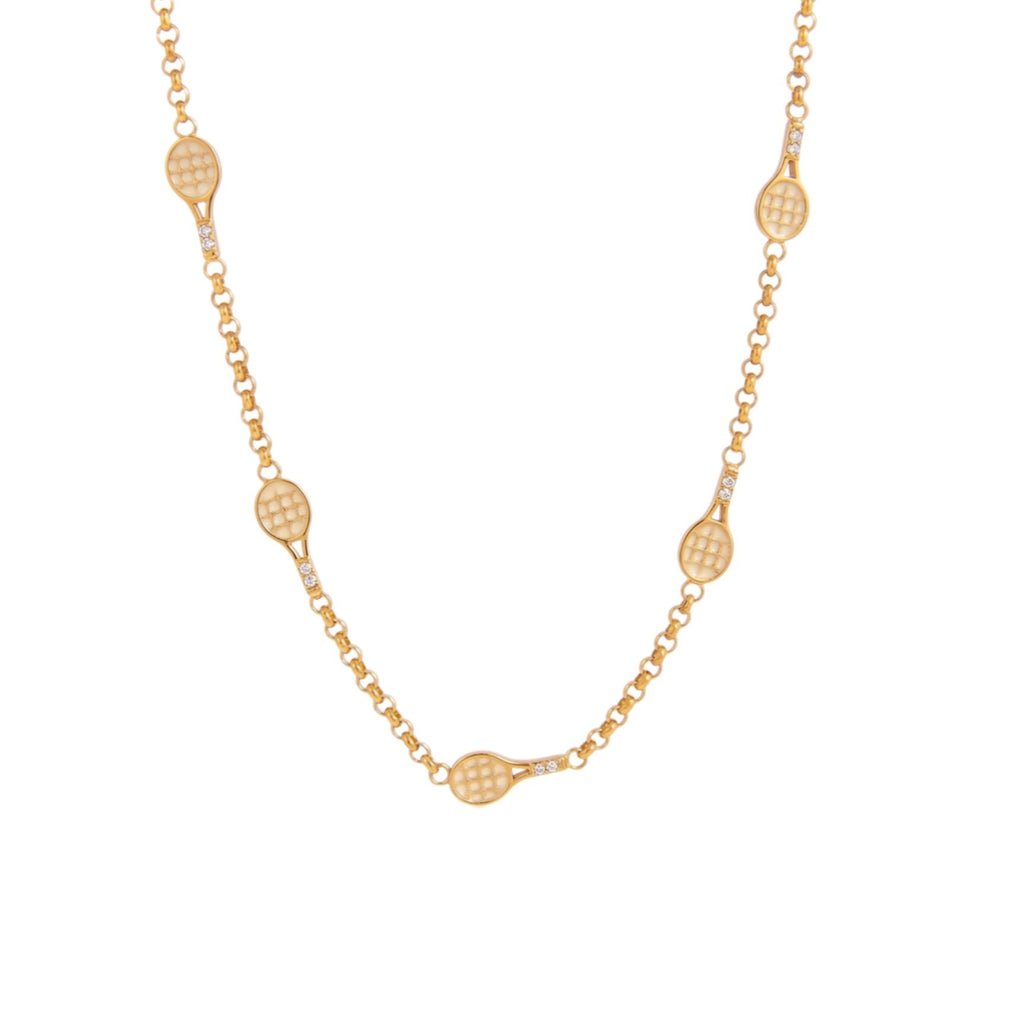 Court Crush Tennis Racket Lariat Necklace