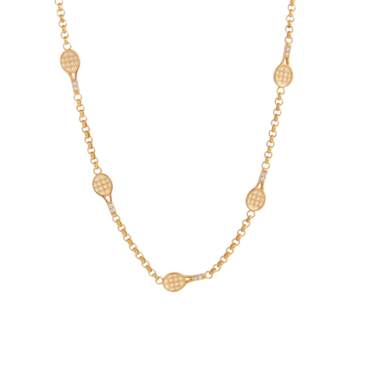 Court Crush Tennis Racket Lariat Necklace