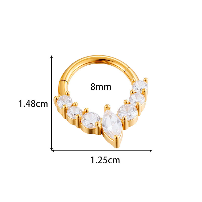 16G Tassel Marquise Hinged Segment Ring