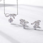 Ribbon Bow Moissanite Pendant Necklace
