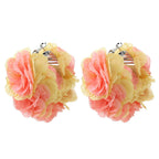 Large Fabric Flower Hoop Earrings