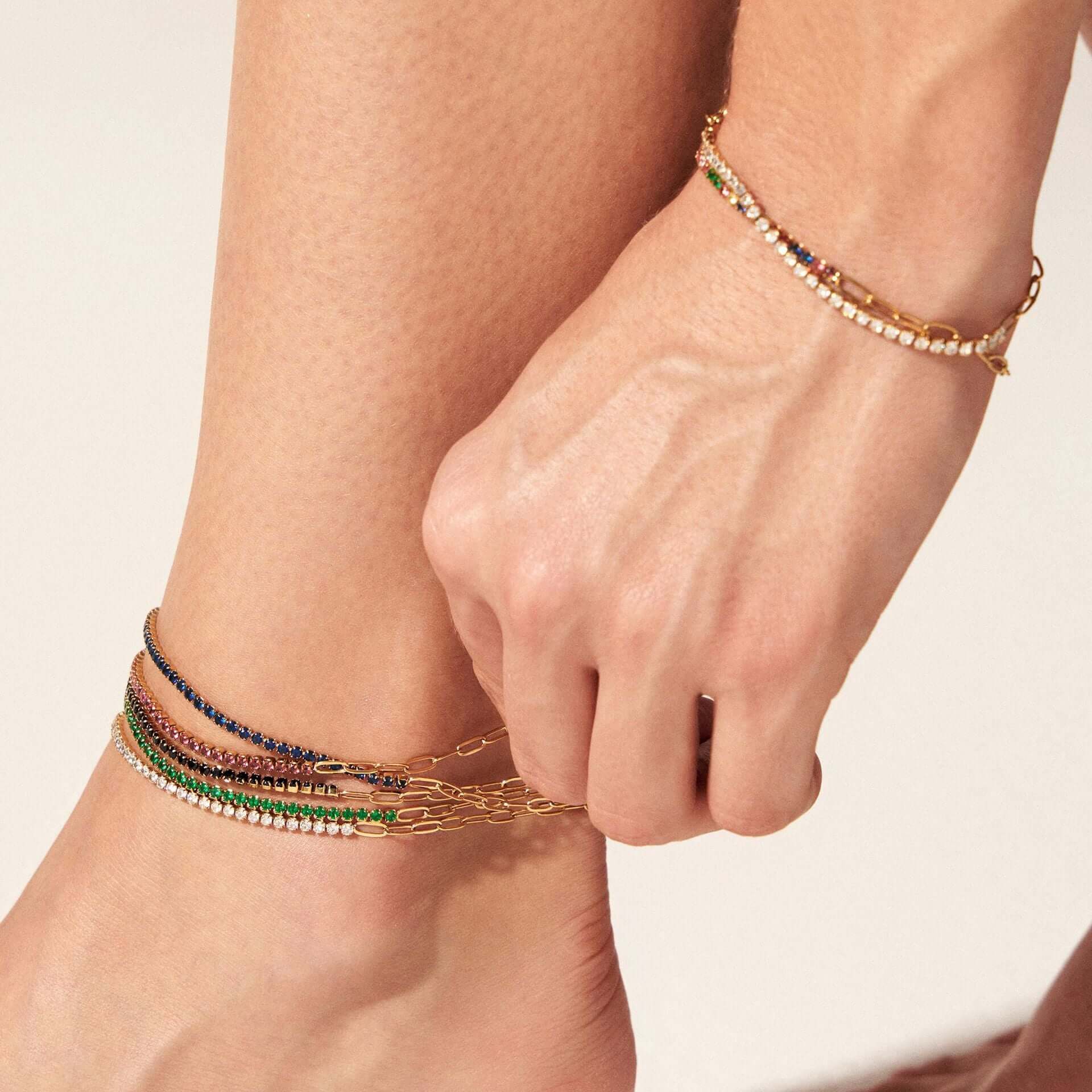 Sparkling CZ Tennis Anklets Bracelet