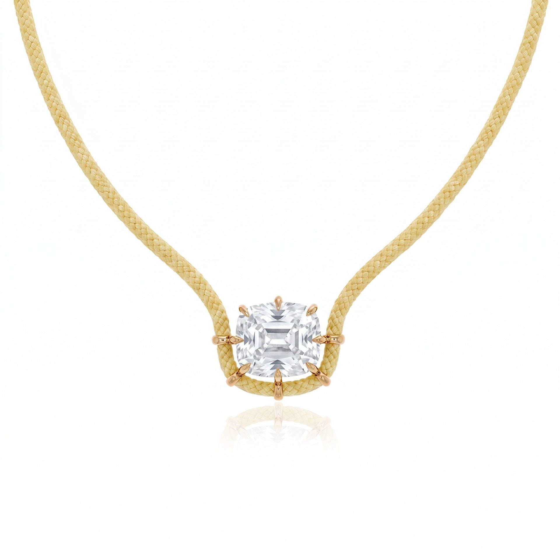 Color Pop Braided Rope CZ Cord Necklace