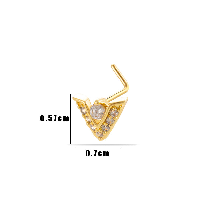 Little Bow Flower L Shape Nose Ring