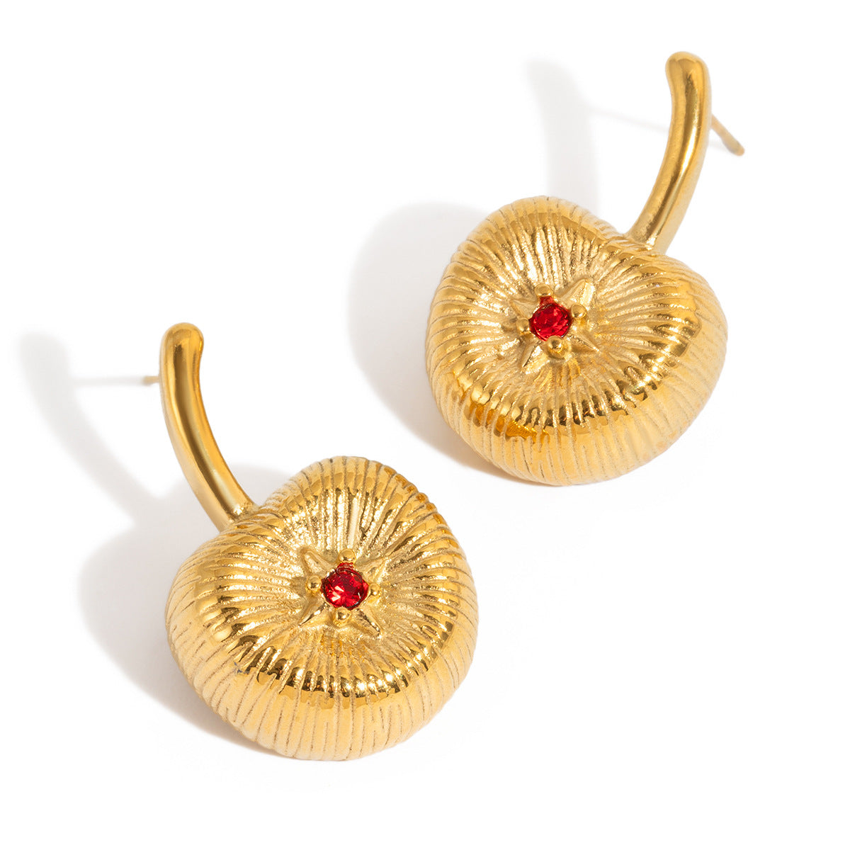 Vintage Brushed Cherry Earrings