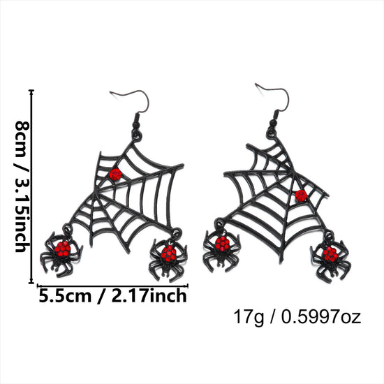Web of Midnight Spider Chain Tassel Earrings