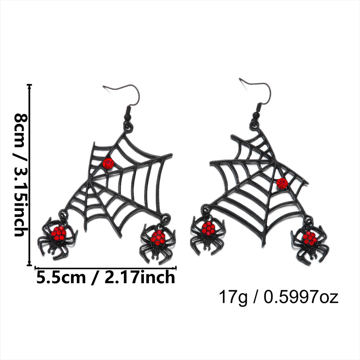 Web of Midnight Spider Chain Tassel Earrings