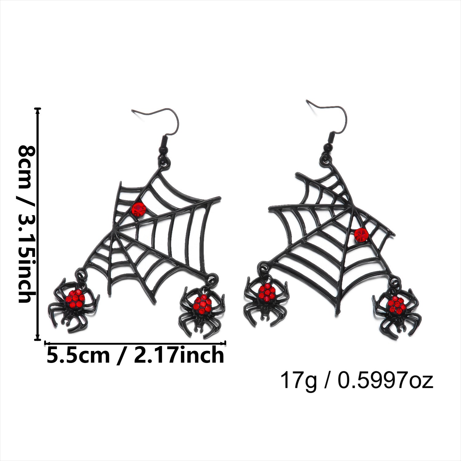 Web of Midnight Spider Chain Tassel Earrings