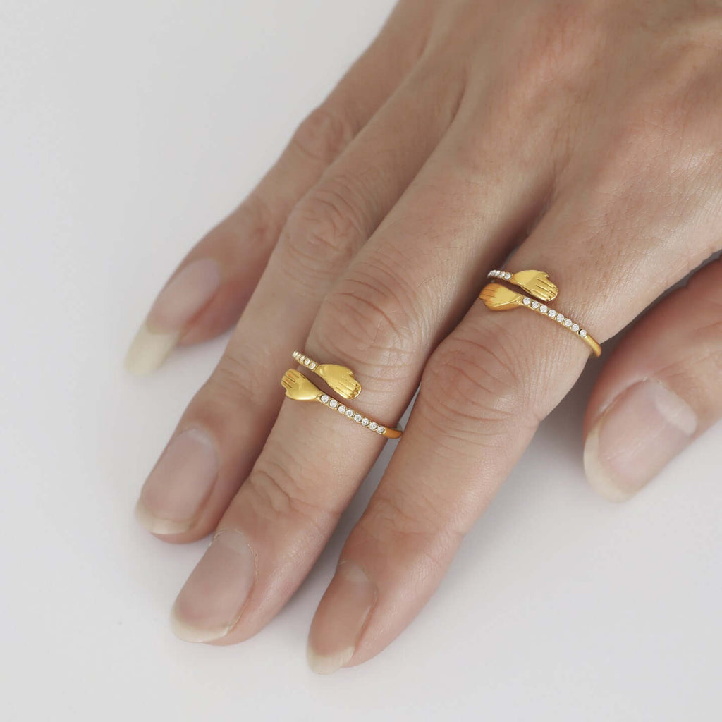 18K Gold Plated Hug Me Ring