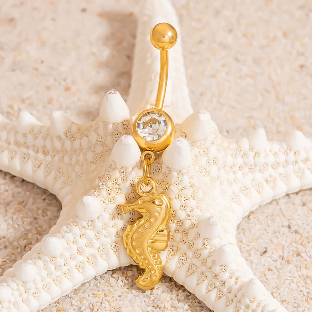 Shell Starfish Animal Dangle Belly Ring