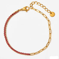 Sparkling Gold Tennis Anklets Bracelet