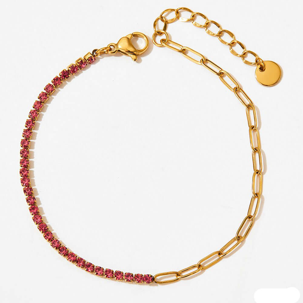 Sparkling Gold Tennis Anklets Bracelet