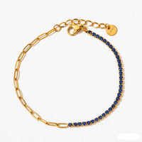 Sparkling Blue CZ Tennis Anklets Bracelet