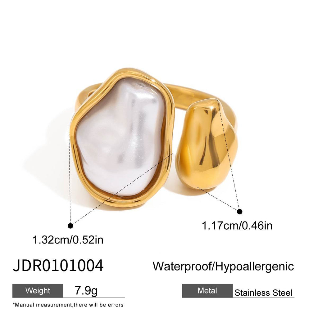Baroque Chunky Pearl Thumb Index Ring