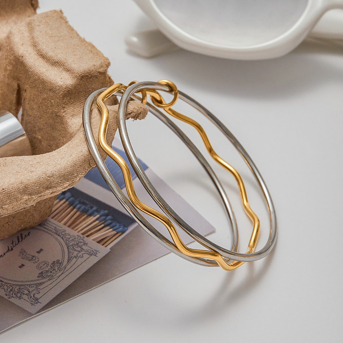 Stacking Crossover Wrap Bangle Bracelet