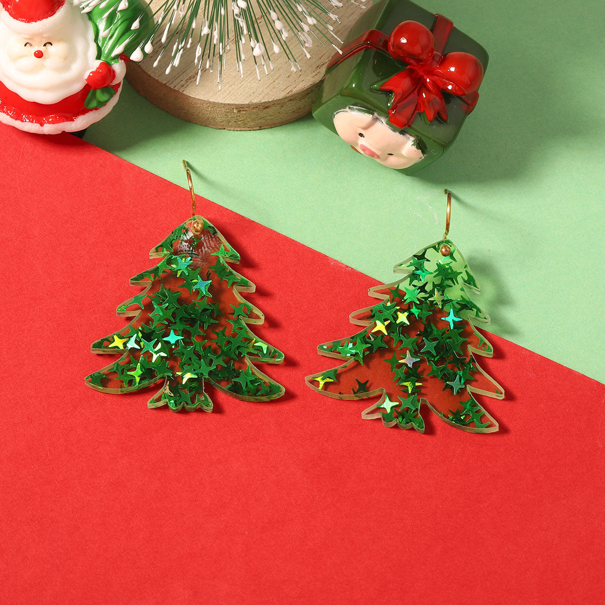 Lightweight Acrylic Xmas Holiday Earrings