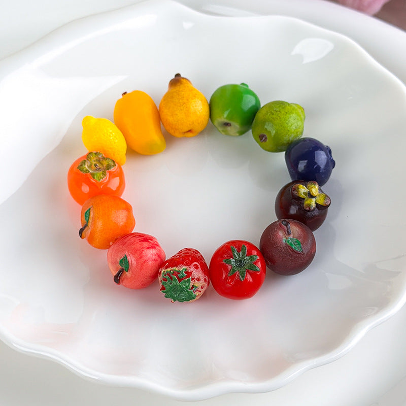 Juicy Orchard Fruit Beaded Bracelet