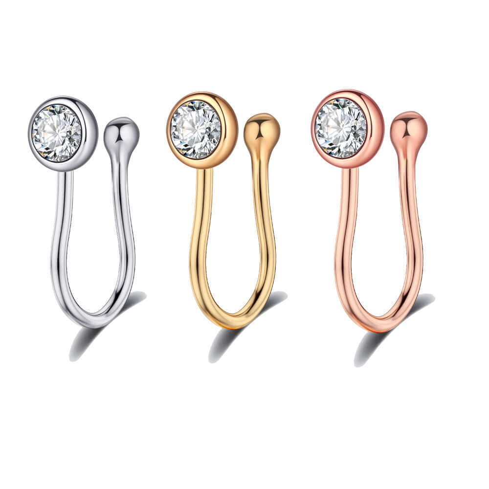 18K Gold Bunny No Piercing Nose Cuff Fake Nose Ring