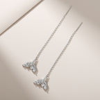 Tiny Mermaid Tail Diamond Threader Earrings