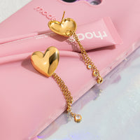 Color Red Heart Stud Earrings