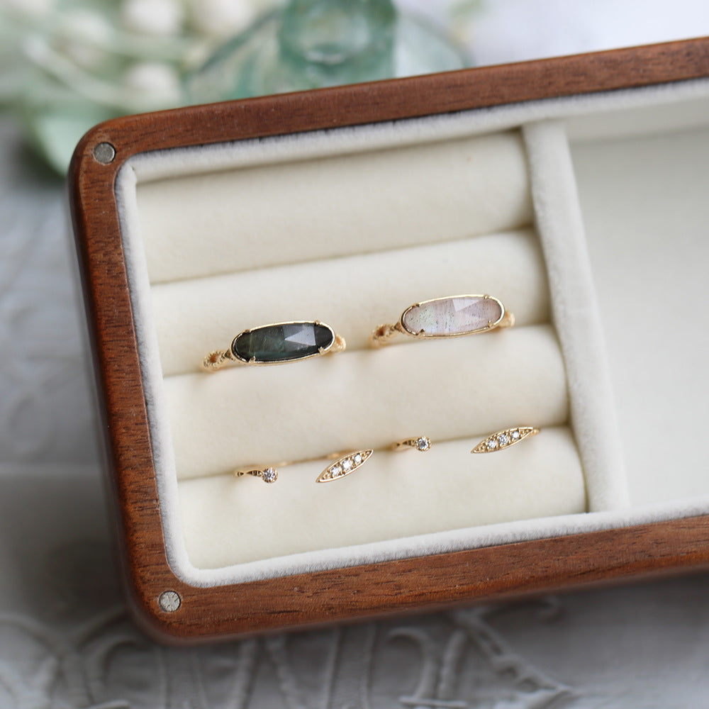 Mystery Labradorite Amethyst Ring