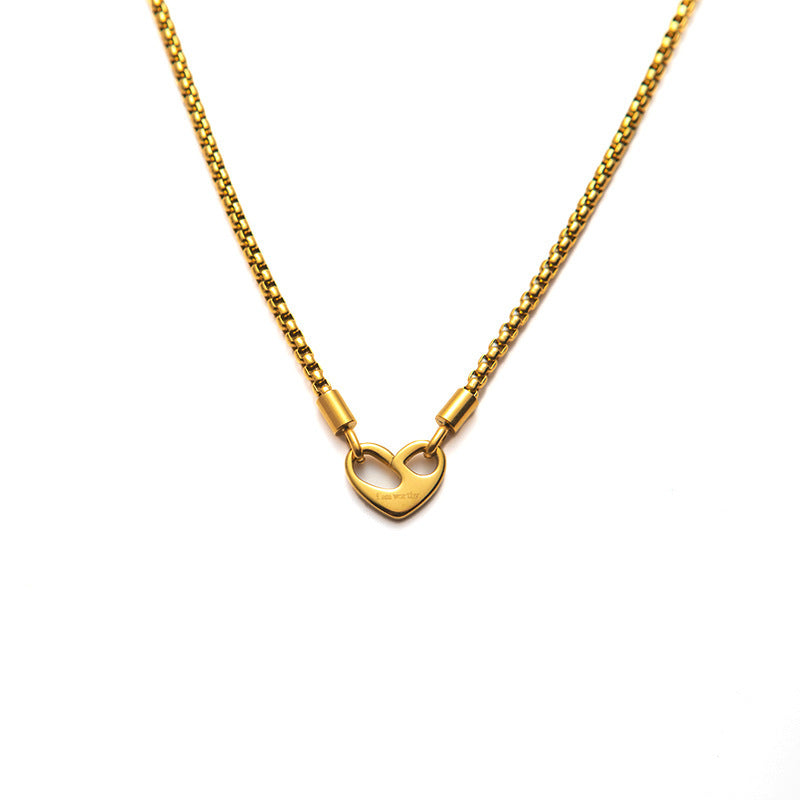 Stainless Steel Heart Necklace Valentine Necklace