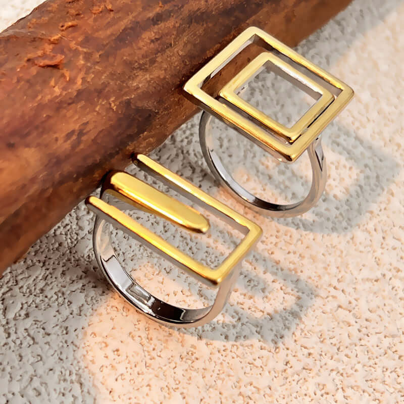 Korean Style E Shaped Open Maze Ring