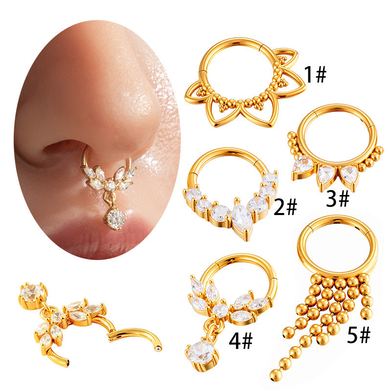 16G Tassel Marquise Hinged Segment Ring