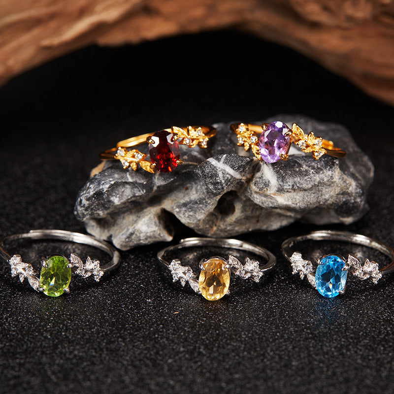 Between The Leaf Citrine Topaz Ring
