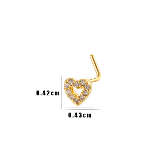 Little Bow Flower L Shape Nose Ring