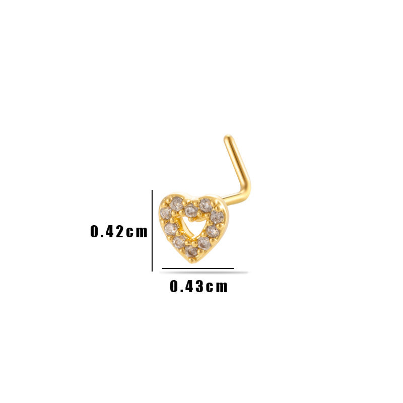 Little Bow Flower L Shape Nose Ring