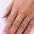 Y2K Two Tone Cat Split Index Ring