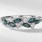 Leaf Vine Moss Agate Index Ring