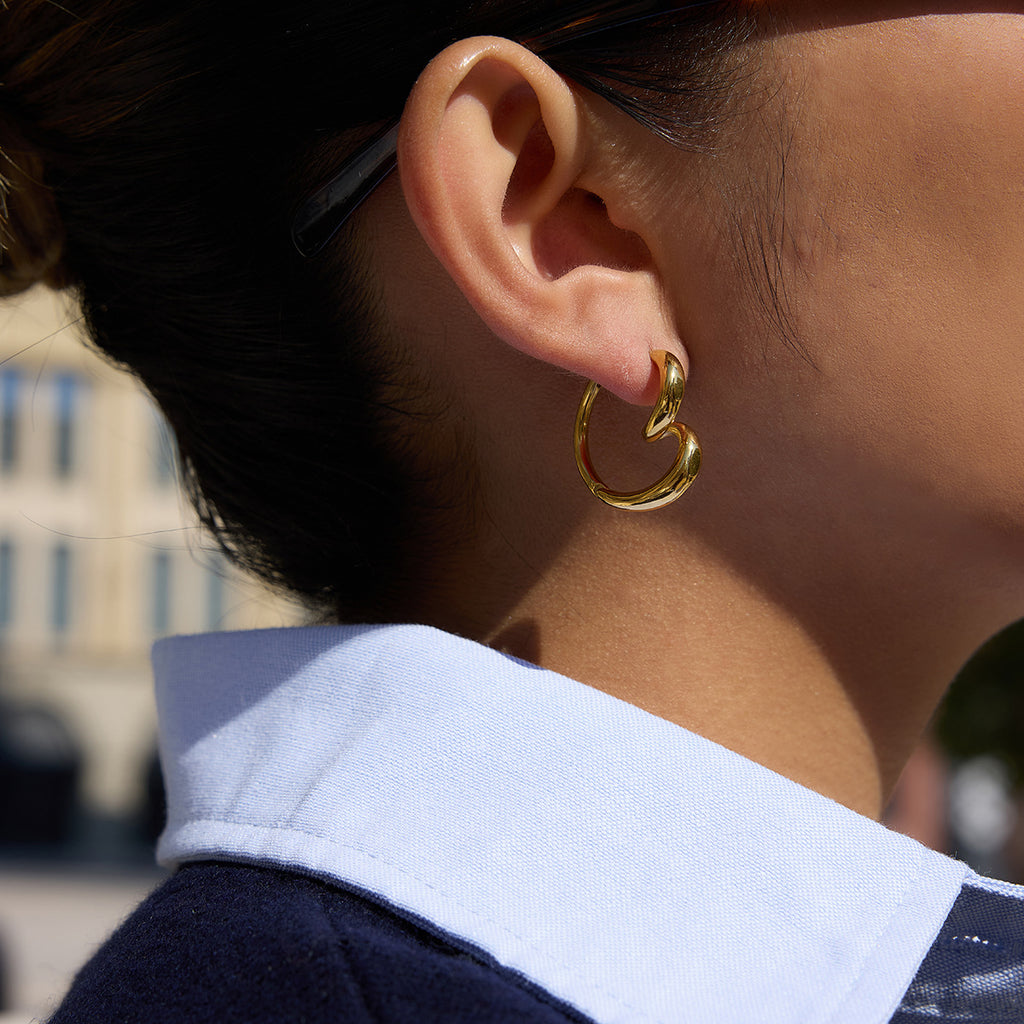 Wrapped Heart Abstract Earring Hoop