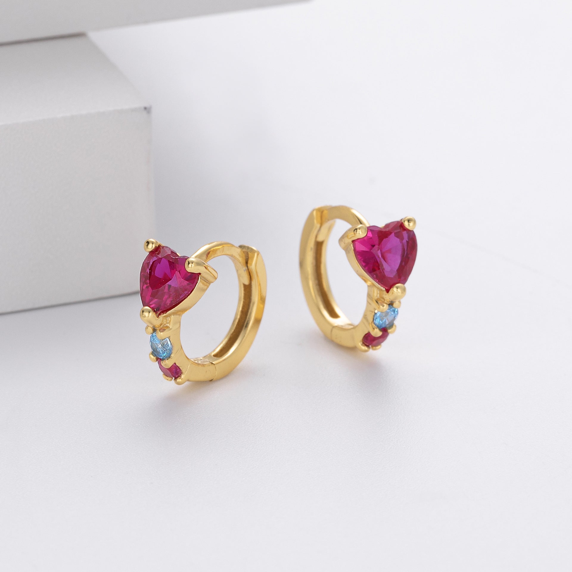Dazzling Heart Small Hoop Earrings