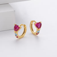 Dazzling Heart Small Hoop Earrings