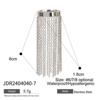 Exaggerate Gold Silver Two Tone Tassel Chain Ring