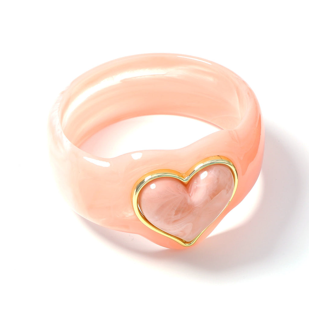 Sweetheart Chunky Resin Heart Bangle