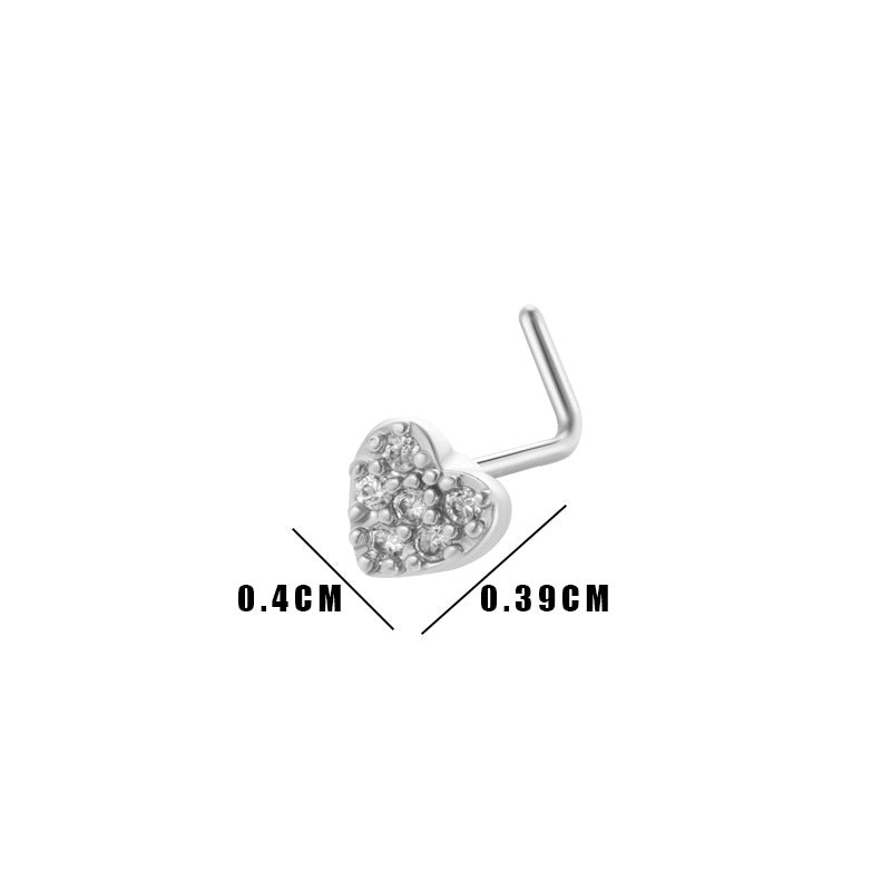 Little Bow Flower L Shape Nose Ring